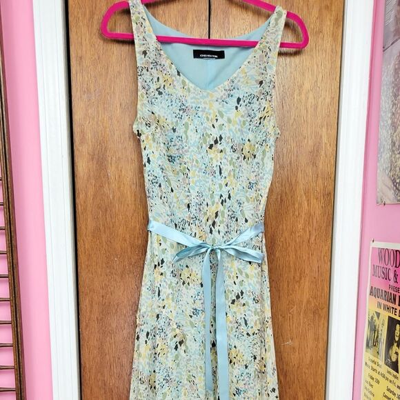 Vintage Y2K Jones New York Blue Printed Bias Cut Maxi Dress - Picture 4 of 5
